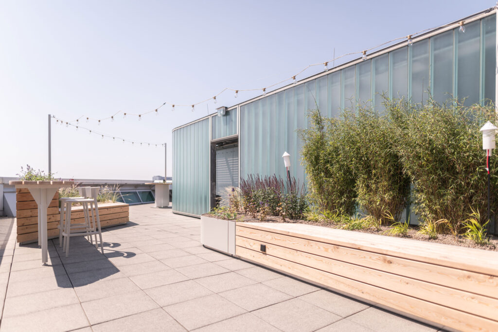 Dachterrasse auf dem Westhafen Haus